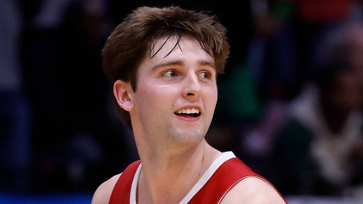 Mar 18, 2026; Dayton, OH, USA; Miami (OH) RedHawks guard Peter Suder (5) reacts in the second half against the SMU Mustangs during a first four game of the men's 2026 NCAA Tournament at University of Dayton Arena. Mandatory Credit: Rick Osentoski-Imagn Images Mar 18, 2026; Dayton, OH, USA; Miami (OH) RedHawks guard Peter Suder (5) reacts in the second half against the SMU Mustangs during a first four game of the men's 2026 NCAA Tournament at University of Dayton Arena. Mandatory Credit: Rick Osentoski-Imagn Images