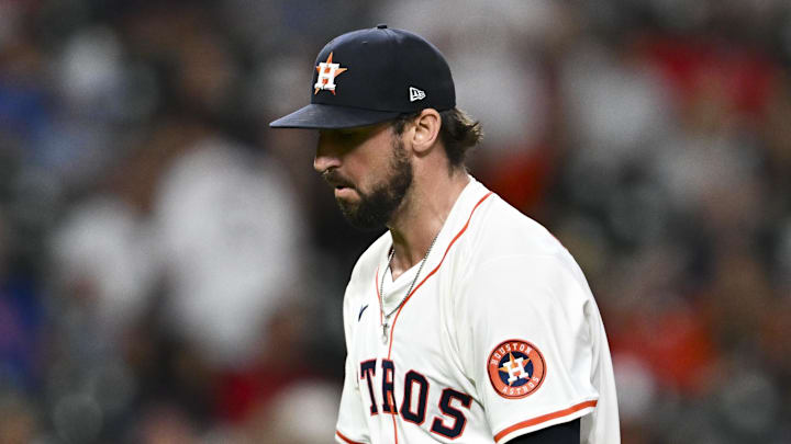 Houston Astros relief pitcher Bennett Sousa (62) reacts Houston Astros relief pitcher Bennett Sousa (62) reacts