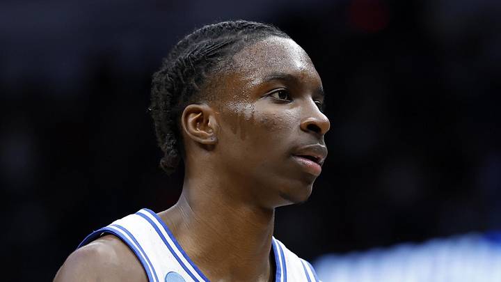 Mar 27, 2026; Washington, DC, USA; Duke Blue Devils guard Dame Sarr (7) reacts in the second half during a Sweet Sixteen game of the East Regional of the men's 2026 NCAA Tournament at Capital One Arena. Mandatory Credit: Amber Searls-Imagn Images