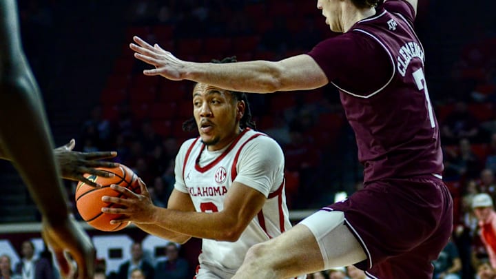Oklahoma guard Nijel Pack looks for a pass against Texas A&M.