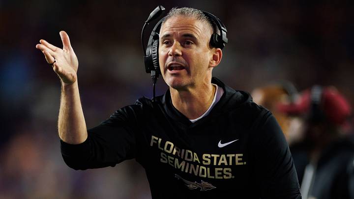 Nov 29, 2025; Gainesville, Florida, USA; Florida State Seminoles head coach Mike Norvell gestures against the Florida Gators during the second half at Ben Hill Griffin Stadium. Mandatory Credit: Matt Pendleton-Imagn Images Nov 29, 2025; Gainesville, Florida, USA; Florida State Seminoles head coach Mike Norvell gestures against the Florida Gators during the second half at Ben Hill Griffin Stadium. Mandatory Credit: Matt Pendleton-Imagn Images