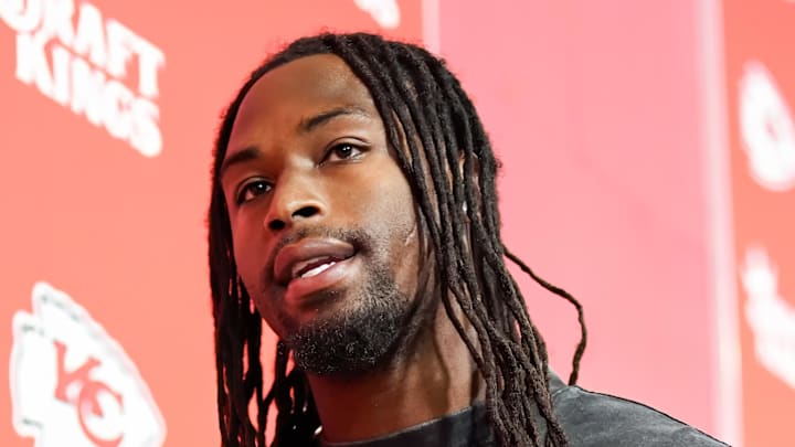 Kansas City Chiefs linebacker Cam Jones (44) arrives prior to a 2024 game against the Cincinnati Bengals Kansas City Chiefs linebacker Cam Jones (44) arrives prior to a 2024 game against the Cincinnati Bengals