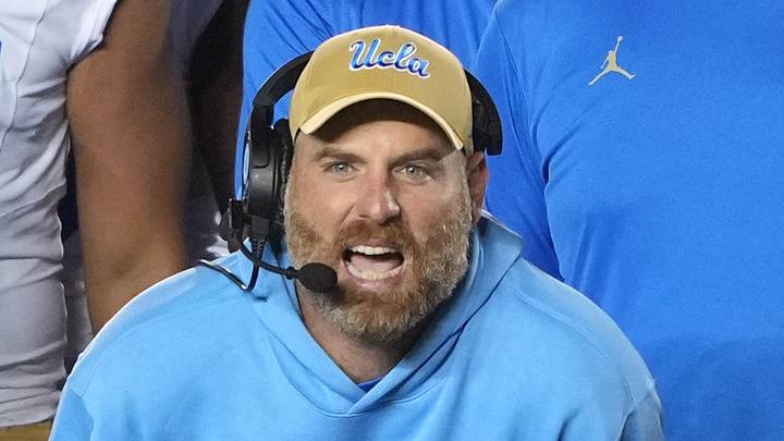 Sep 5, 2026; Berkeley, California, USA; UCLA Bruins defensive coordinator Colin Hitschler (center) yells during the second quarter against the California Golden Bears at California Memorial Stadium. Mandatory Credit: Darren Yamashita-Imagn Images Sep 5, 2026; Berkeley, California, USA; UCLA Bruins defensive coordinator Colin Hitschler (center) yells during the second quarter against the California Golden Bears at California Memorial Stadium. Mandatory Credit: Darren Yamashita-Imagn Images