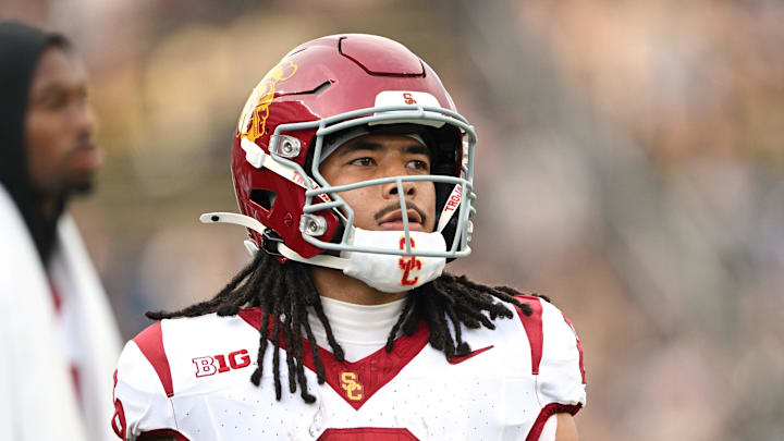 Sep 13, 2025; West Lafayette, Indiana, USA; Southern California Trojans wide receiver Makai Lemon (6) warms up before the game against the Purdue Boilermakers at Ross-Ade Stadium. Mandatory Credit: Marc Lebryk-Imagn Images Sep 13, 2025; West Lafayette, Indiana, USA; Southern California Trojans wide receiver Makai Lemon (6) warms up before the game against the Purdue Boilermakers at Ross-Ade Stadium. Mandatory Credit: Marc Lebryk-Imagn Images