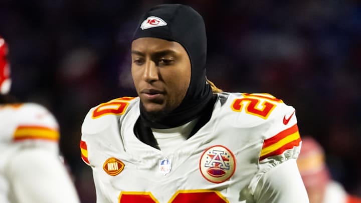Former Kansas City Chiefs safety Justin Reid (20) against the Buffalo Bills in the 2024 AFC divisional round game at Highmark Stadium.