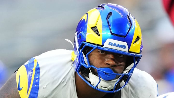 Dec 7, 2025; Glendale, Arizona, USA; Los Angeles Rams linebacker Jared Verse (8) during the second half at State Farm Stadium. Mandatory Credit: Joe Camporeale-Imagn Images Dec 7, 2025; Glendale, Arizona, USA; Los Angeles Rams linebacker Jared Verse (8) during the second half at State Farm Stadium. Mandatory Credit: Joe Camporeale-Imagn Images