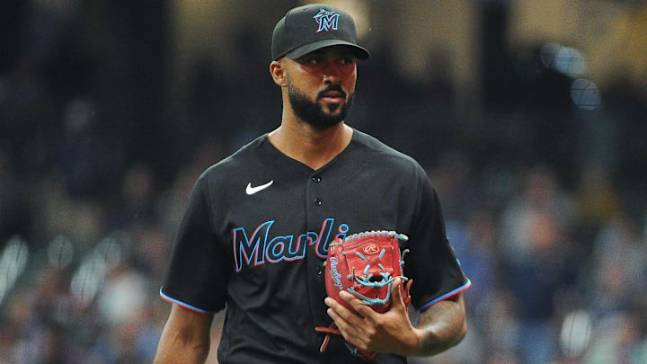Sep 30, 2022; Milwaukee, Wisconsin, USA; Miami Marlins starting pitcher Sandy Alcantara (22) walks off the field after the fiifth inning against the Milwaukee Brewers at American Family Field. Mandatory Credit: Michael McLoone-Imagn Images Sep 30, 2022; Milwaukee, Wisconsin, USA; Miami Marlins starting pitcher Sandy Alcantara (22) walks off the field after the fiifth inning against the Milwaukee Brewers at American Family Field. Mandatory Credit: Michael McLoone-Imagn Images
