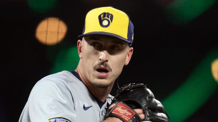 Milwaukee Brewers pitcher Bryan Hudson (52) throws against the San Francisco Giants at Oracle Park. Milwaukee Brewers pitcher Bryan Hudson (52) throws against the San Francisco Giants at Oracle Park.
