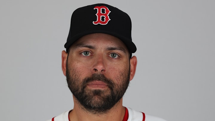 Boston Red Sox pitcher Michael Fulmer takes a photo during media day Feb. 18 JetBlue Park at Fenway South.