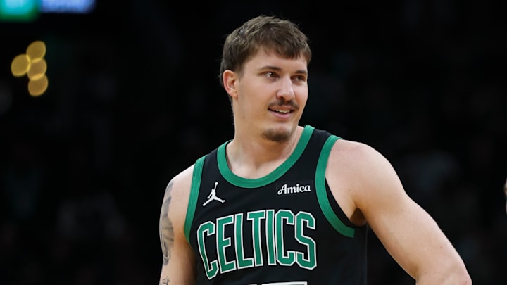 Boston Celtics wing Baylor Scheierman. Boston Celtics wing Baylor Scheierman.