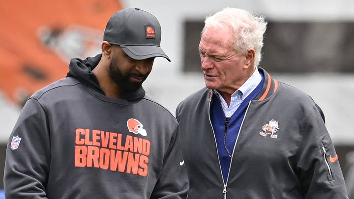 Cleveland Browns general manager Andrew Berry, left, and owner Jimmy Haslam.