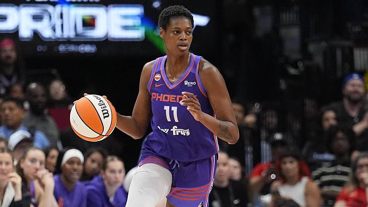 Jun 27, 2026; Toronto, Ontario, CAN; Phoenix Mercury guard Valeriane Ayayi (11) dribbles up court against the Toronto Tempo during the second half at Scotiabank Arena. Mandatory Credit: John E. Sokolowski-Imagn Images