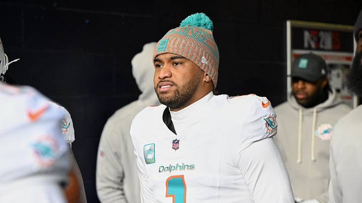 Jan 4, 2026; Foxborough, Massachusetts, USA; Miami Dolphins quarterback Tua Tagovailoa (1) walks out of the player tunnel before the game against the New England Patriots at Gillette Stadium. Mandatory Credit: Brian Fluharty-Imagn Images Jan 4, 2026; Foxborough, Massachusetts, USA; Miami Dolphins quarterback Tua Tagovailoa (1) walks out of the player tunnel before the game against the New England Patriots at Gillette Stadium. Mandatory Credit: Brian Fluharty-Imagn Images