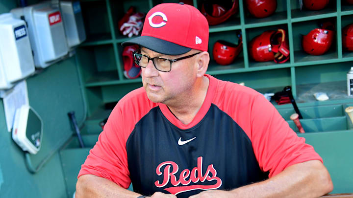 Jun 30, 2025; Boston, Massachusetts, USA; Cincinnati Reds manager Terry Francona prior to the start of a game against the Boston Red Sox at Fenway Park. Mandatory Credit: Bob DeChiara-Imagn Images Jun 30, 2025; Boston, Massachusetts, USA; Cincinnati Reds manager Terry Francona prior to the start of a game against the Boston Red Sox at Fenway Park. Mandatory Credit: Bob DeChiara-Imagn Images