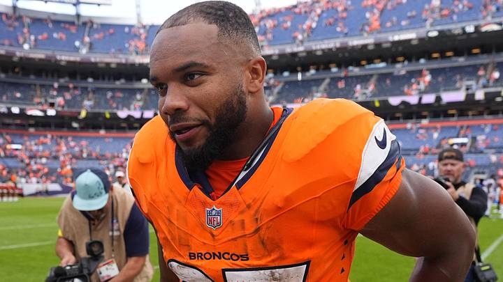 Denver Broncos running back JK Dobbins Denver Broncos running back JK Dobbins