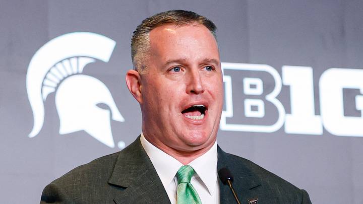 Jul 29, 2026; Chicago, IL, USA; Michigan State Football head coach Pat Fitzgerald speaks during Big Ten Media Days at Hilton Chicago. Mandatory Credit: Kamil Krzaczynski-Imagn Images