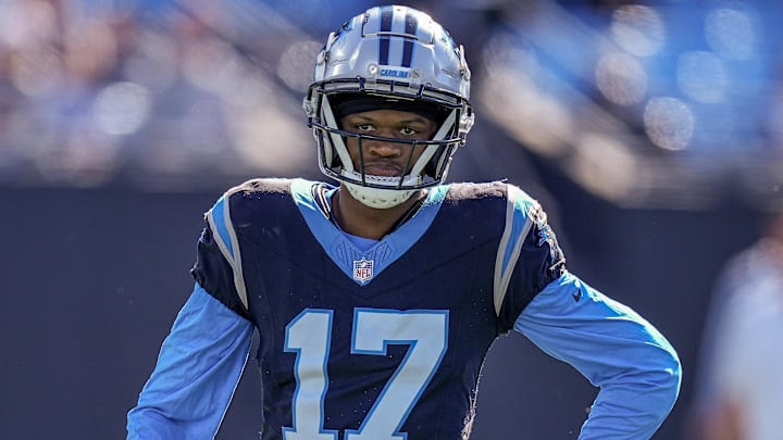 Carolina Panthers wide receiver DJ Chark Jr. (17) during pregame warm ups against the Dallas Cowboys at Bank of America Stadium. Carolina Panthers wide receiver DJ Chark Jr. (17) during pregame warm ups against the Dallas Cowboys at Bank of America Stadium.