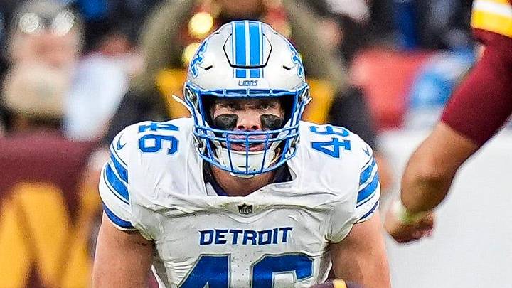 Detroit Lions linebacker Jack Campbell (46). Detroit Lions linebacker Jack Campbell (46).