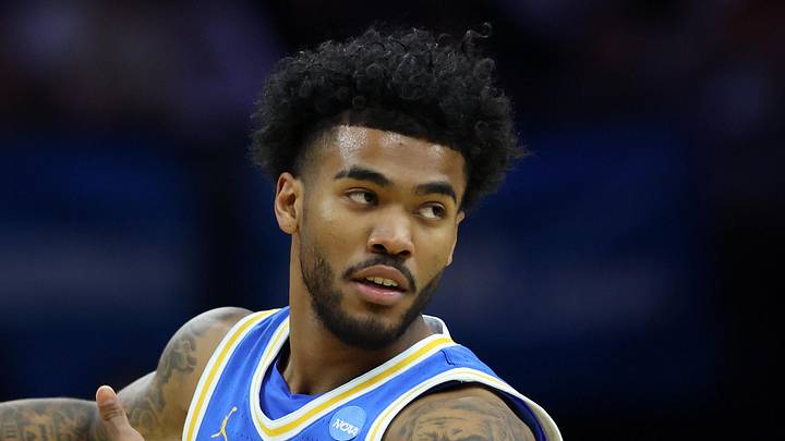 Mar 22, 2026; Philadelphia, PA, USA; UCLA Bruins guard Donovan Dent (2) reacts UConn Huskies in the first half during a second round game of the men's 2026 NCAA Tournament at Xfinity Mobile Arena. Mandatory Credit: Bill Streicher-Imagn Images Mar 22, 2026; Philadelphia, PA, USA; UCLA Bruins guard Donovan Dent (2) reacts UConn Huskies in the first half during a second round game of the men's 2026 NCAA Tournament at Xfinity Mobile Arena. Mandatory Credit: Bill Streicher-Imagn Images