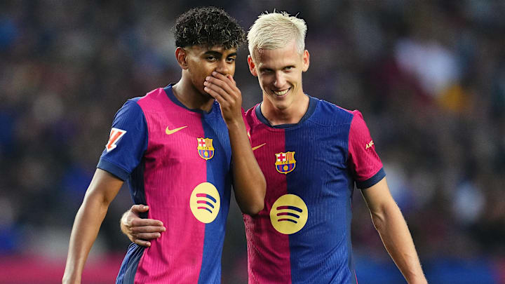 Lamine Yamal (left) and Dani Olmo (right) could lead Barcelona's attack vs. Real Sociedad