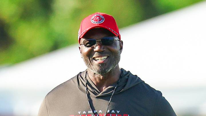 Tampa Bay Buccaneers head coach Todd Bowles looks on during training camp at AdventHealth Training Center. Tampa Bay Buccaneers head coach Todd Bowles looks on during training camp at AdventHealth Training Center.