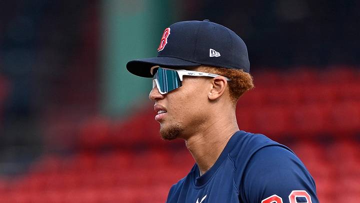 Boston Red Sox second baseman Kristian Campbell (28). Boston Red Sox second baseman Kristian Campbell (28).