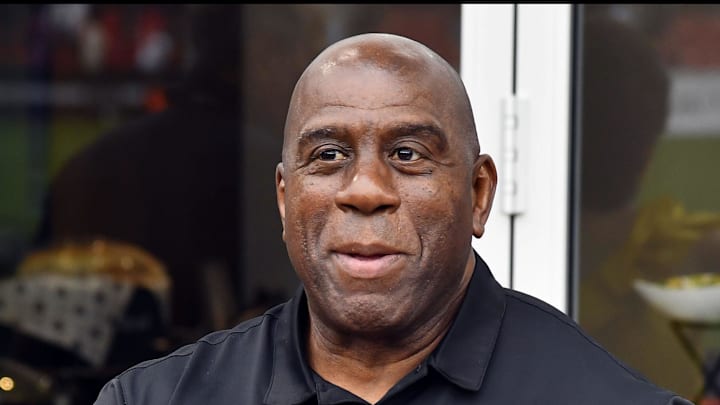 Sep 7, 2024; Washington, District of Columbia, USA; Washington Commanders owner Magic Johnson before the game against Portland Thorns FC at Audi Field. Mandatory Credit: Brad Mills-Imagn Images