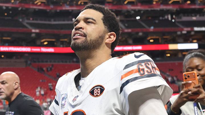 Oct 18, 2026; Atlanta, Georgia, USA;  Chicago Bears quarterback Caleb Williams (18) walks off the field after the game against the Atlanta Falcons at Mercedes-Benz Stadium.  Mandatory Credit: Brett Davis-Imagn Images