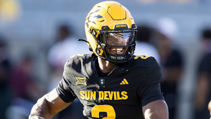 Oct 25, 2025; Tempe, Arizona, USA; Arizona State Sun Devils quarterback Jeff Sims (2) against the Houston Cougars at Mountain America Stadium. Mandatory Credit: Mark J. Rebilas-Imagn Images Oct 25, 2025; Tempe, Arizona, USA; Arizona State Sun Devils quarterback Jeff Sims (2) against the Houston Cougars at Mountain America Stadium. Mandatory Credit: Mark J. Rebilas-Imagn Images