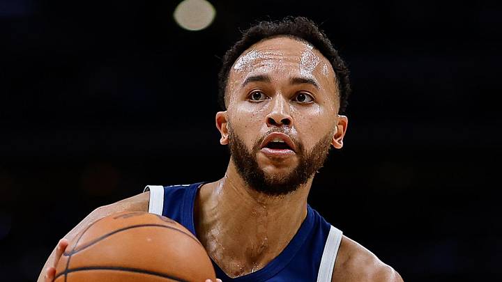 Apr 27, 2026; Denver, Colorado, USA; Minnesota Timberwolves forward Kyle Anderson (12) controls the ball in the second quarter against the Denver Nuggets during game five of the first round of the 2026 NBA Playoffs at Ball Arena. Mandatory Credit: Isaiah J. Downing-Imagn Images
