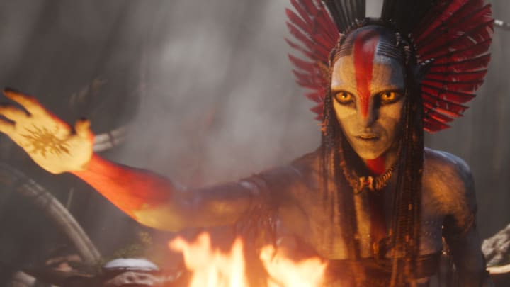 Varang (Oona Chaplin) in 20th Century Studios' AVATAR: FIRE AND ASH. Photo courtesy of 20th Century Studios. © 2025 20th Century Studios. All Rights Reserved.