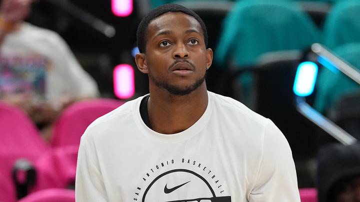 May 22, 2026; San Antonio, Texas, USA; San Antonio Spurs guard De'aaron Fox (4) practices before game three of the western conference finals for the 2026 NBA playoffs at Frost Bank Center. Mandatory Credit: Scott Wachter-Imagn Images