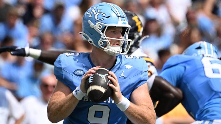 Sep 12, 2026; Chapel Hill, North Carolina, USA; North Carolina Tar Heels quarterback Billy Edwards Jr. (9) looks to pass in the first quarter at Kenan Stadium. Mandatory Credit: Bob Donnan-Imagn Images Sep 12, 2026; Chapel Hill, North Carolina, USA; North Carolina Tar Heels quarterback Billy Edwards Jr. (9) looks to pass in the first quarter at Kenan Stadium. Mandatory Credit: Bob Donnan-Imagn Images