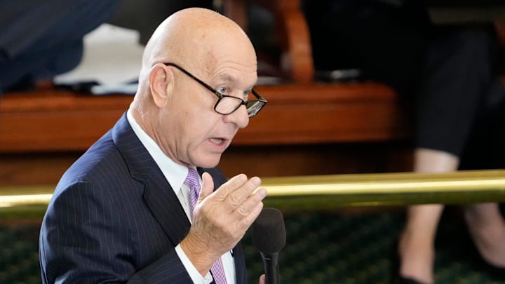 Sen. John Whitmire, D - Houston, speaks against Senate Bill 1, which would establish an education savings account program, in the Senate at the Capitol on Thursday October 12, 2023.