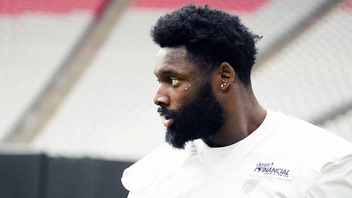Arizona Cardinals outside linebacker Josh Sweat (10) during training camp at State Farm Stadium in Glendale on July 24, 2025. Arizona Cardinals outside linebacker Josh Sweat (10) during training camp at State Farm Stadium in Glendale on July 24, 2025.