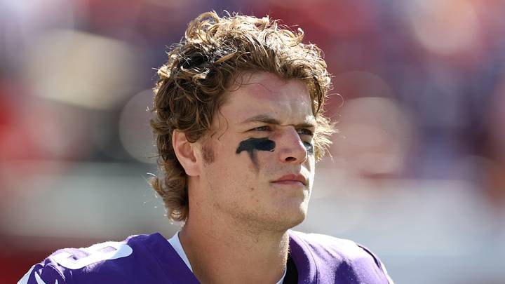 Sep 27, 2026; Tampa, Florida, USA;  Minnesota Vikings quarterback J.J. McCarthy (9) looks on prior to the game against the Tampa Bay Buccaneers at Raymond James Stadium.  Mandatory Credit: Matt Pendleton-Imagn Images
