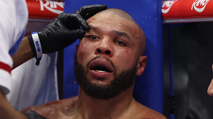 Chris Eubank Jr. in the corner between rounds