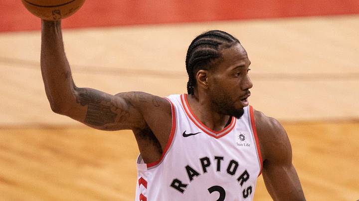 Jun 2, 2019; Toronto, Ontario, CAN; Toronto Raptors forward Kawhi Leonard (2) Mandatory Credit: Kyle Terada-USA TODAY Sports Jun 2, 2019; Toronto, Ontario, CAN; Toronto Raptors forward Kawhi Leonard (2) Mandatory Credit: Kyle Terada-USA TODAY Sports