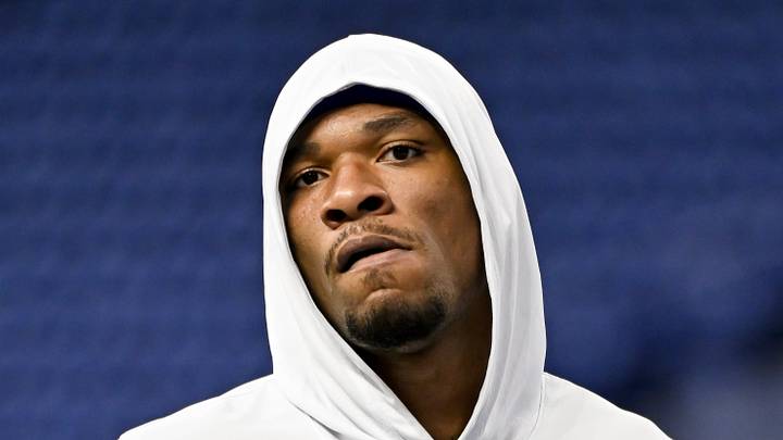 Indianapolis Colts quarterback Anthony Richardson Sr. warms up Indianapolis Colts quarterback Anthony Richardson Sr. warms up