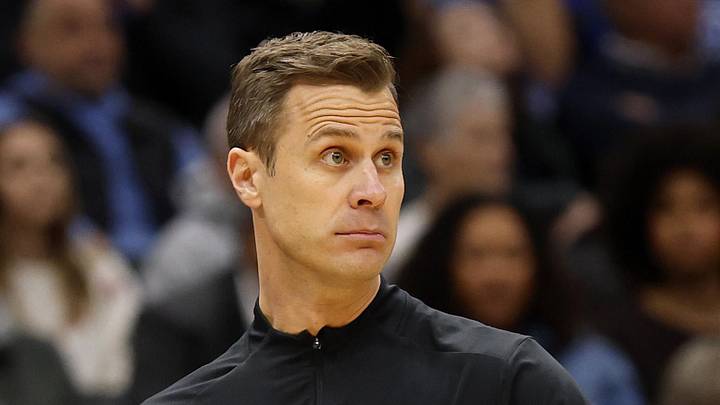 Mar 27, 2026; Washington, DC, USA; Duke Blue Devils head coach Jon Scheyer reacts in the first half during a Sweet Sixteen game of the East Regional of the men's 2026 NCAA Tournament at Capital One Arena. Mandatory Credit: Geoff Burke-Imagn Images
