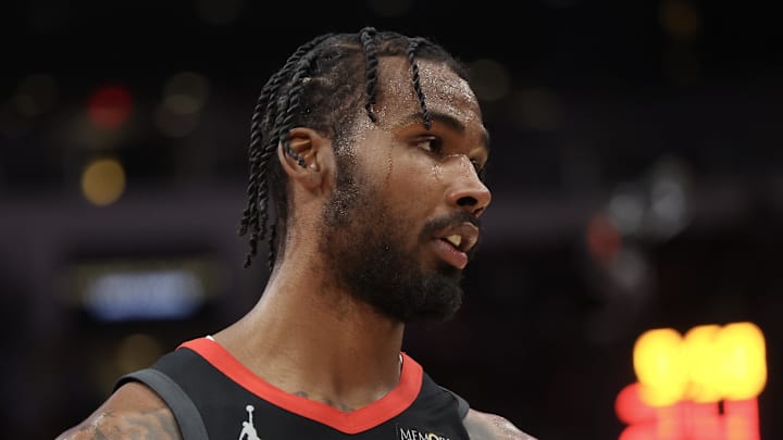 Mar 14, 2025; Houston, Texas, USA; Houston Rockets forward Tari Eason (17) reacts while playing against the Dallas Mavericks in the second half at Toyota Center. Mandatory Credit: Thomas Shea-Imagn Images