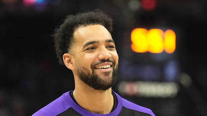 Apr 11, 2025; Sacramento, California, USA; Sacramento Kings forward Trey Lyles (41) before the game against the Los Angeles Clippers at Golden 1 Center. Mandatory Credit: Darren Yamashita-Imagn Images