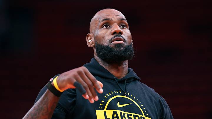 Los Angeles Lakers forward LeBron James (23) warms up before game three of the first round of the 2026 NBA Playoffs against the Houston Rockets at Toyota Center on Apr. 24, 2026. Los Angeles Lakers forward LeBron James (23) warms up before game three of the first round of the 2026 NBA Playoffs against the Houston Rockets at Toyota Center on Apr. 24, 2026.
