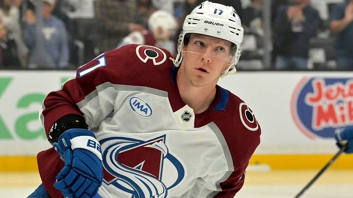 Apr 23, 2026; Los Angeles, California, USA; Colorado Avalanche center Parker Kelly (17) warms up prior to game three of the first round of the 2026 Stanley Cup Playoffs against the Los Angeles Kings at Crypto.com Arena. Mandatory Credit: Jayne Kamin-Oncea-Imagn Images Apr 23, 2026; Los Angeles, California, USA; Colorado Avalanche center Parker Kelly (17) warms up prior to game three of the first round of the 2026 Stanley Cup Playoffs against the Los Angeles Kings at Crypto.com Arena. Mandatory Credit: Jayne Kamin-Oncea-Imagn Images