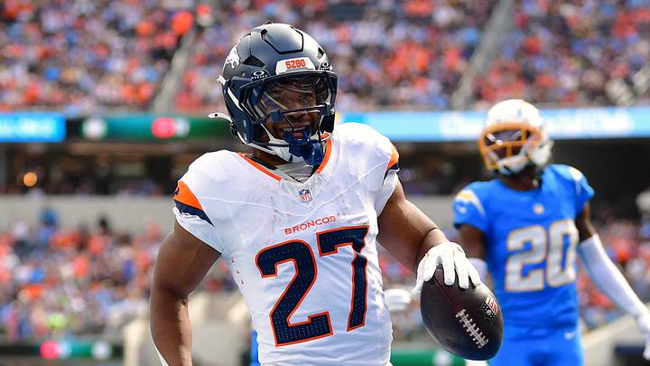 Denver Broncos running back J.K. Dobbins 