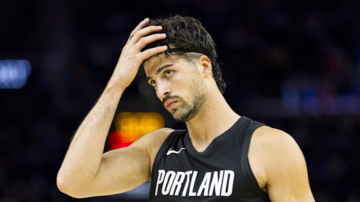 Oct 8, 2025; San Francisco, California, USA; Portland Trail Blazers forward Deni Avdija (8) reacts during the second quarter against the Golden State Warriors at Chase Center. Mandatory Credit: John Hefti-Imagn Images Oct 8, 2025; San Francisco, California, USA; Portland Trail Blazers forward Deni Avdija (8) reacts during the second quarter against the Golden State Warriors at Chase Center. Mandatory Credit: John Hefti-Imagn Images