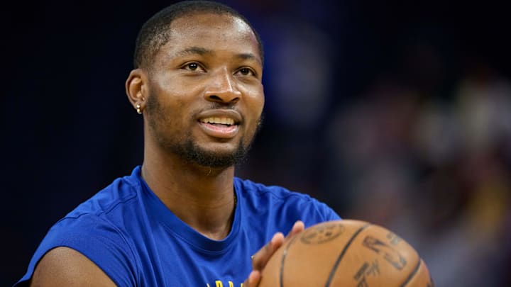 Apr 13, 2025; San Francisco, California, USA; Golden State Warriors forward Jonathan Kuminga (00) warms up before the game between the Golden State Warriors and the LA Clippers at Chase Center. Mandatory Credit: Robert Edwards-Imagn Images Apr 13, 2025; San Francisco, California, USA; Golden State Warriors forward Jonathan Kuminga (00) warms up before the game between the Golden State Warriors and the LA Clippers at Chase Center. Mandatory Credit: Robert Edwards-Imagn Images