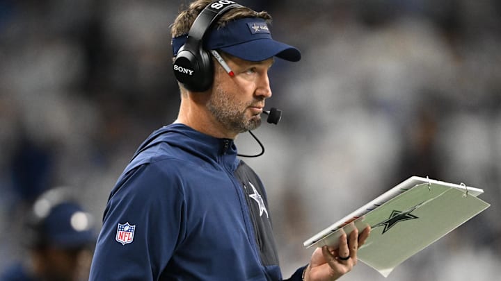 Dallas Cowboys head coach Brian Schottenheimer during the second half against the Detroit Lions at Ford Field. 