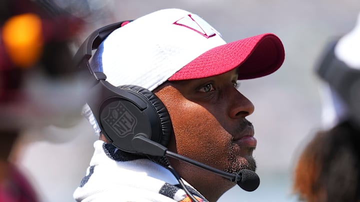 Washington Commanders pass game coordinator Brian Johnson Washington Commanders pass game coordinator Brian Johnson