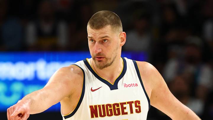 Mar 24, 2026; Phoenix, Arizona, USA; Denver Nuggets center Nikola Jokic (15) reacts against the Phoenix Suns at Mortgage Matchup Center. Mandatory Credit: Mark J. Rebilas-Imagn Images Mar 24, 2026; Phoenix, Arizona, USA; Denver Nuggets center Nikola Jokic (15) reacts against the Phoenix Suns at Mortgage Matchup Center. Mandatory Credit: Mark J. Rebilas-Imagn Images